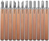 🔪 high-quality wood carving tools: preciva 12-piece sk2 carbon steel sculpting knife kit for handmade wax diy, perfect for beginners & cutting enthusiasts logo
