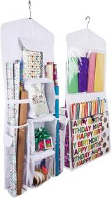 img 4 attached to 🎁 White Regal Bazaar Hanging Double-Sided Organizer for Gift Bags and Gift Wrap