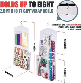 img 3 attached to 🎁 White Regal Bazaar Hanging Double-Sided Organizer for Gift Bags and Gift Wrap