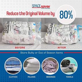 img 3 attached to 🧳 Spacesaver Premium Vacuum Storage Bags 6 Pack - Maximize Space with Triple Seal Turbo-Valve, Double-Zip Seal, and Hand-Pump for Travel - 80% More Storage!