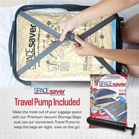 img 1 attached to 🧳 Spacesaver Premium Vacuum Storage Bags 6 Pack - Maximize Space with Triple Seal Turbo-Valve, Double-Zip Seal, and Hand-Pump for Travel - 80% More Storage!