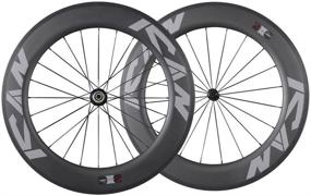 img 4 attached to ICAN 86mm Carbon Time Trial Wheelset: Triathlon Aero Road Bike Clincher Tubeless Ready, Lightweight 1920g, 6 Pawls Hub (Standard Wheelset)