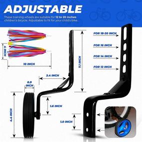 img 1 attached to μCycle Training Wheels - Steel Reinforced Support Stabilizer Wheels for Kids Bikes, Ideal for 12-20 Inch Children Bicycle for Girls or Boys