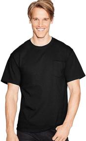 img 4 attached to 👕 Hanes Tagless ComfortSoft Pocket T-Shirt for Men - Premium Men's Clothing in T-Shirts & Tanks