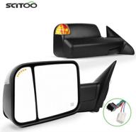 🔍 scitoo dodge towing mirrors black rear view mirrors 2009-2017 for ram 1500 2010-2017 for ram 2500 3500 with arrow turn signal side marker light, power control, and heated puddle light logo