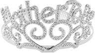 👑 stunning metal mother-to-be silver tiara hearts crown: sparkling rhinestone baby shower accessory logo