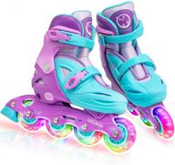 locavun adjustable light-up roller blades for kids, hard shell inline skates for boys and girls logo
