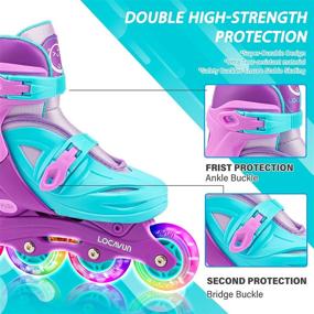 img 1 attached to LOCAVUN Adjustable Light-Up Roller Blades for Kids, Hard Shell Inline Skates for Boys and Girls