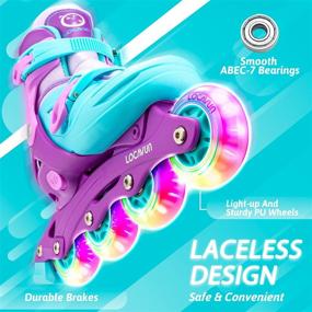 img 3 attached to LOCAVUN Adjustable Light-Up Roller Blades for Kids, Hard Shell Inline Skates for Boys and Girls