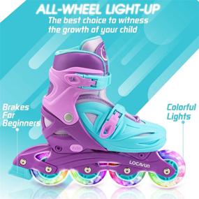 img 2 attached to LOCAVUN Adjustable Light-Up Roller Blades for Kids, Hard Shell Inline Skates for Boys and Girls