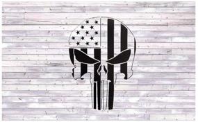 img 2 attached to 🎨 OBUY Punisher Skull Painting Stencil – Reusable 12 x 14 inch Mylar Template for Wood, Walls, Fabric, Airbrush and More