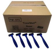 🏻 travelwell pack of 144 disposable razors in bulk – affordable 3-blade razors for hotels, motels, salons, and homes logo