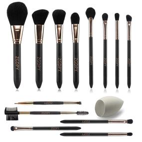 img 4 attached to 13-Piece Makeup Tool Set for Eyeshadow, Foundation, Blush, Concealer - Includes Sponge Blender