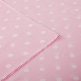 img 3 attached to Mi Zone 100% Cotton Percale Ultra Soft Pink Polka Dot Twin Sheet Set: Cozy and Stylish Bedding!