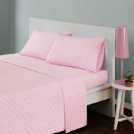 mi zone 100% cotton percale ultra soft pink polka dot twin sheet set: cozy and stylish bedding! logo