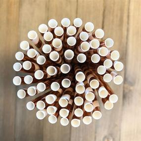 img 3 attached to 🌹 50 Pack of 7.75-Inch Rose Gold Solid and Stripe Foil Paper Straws by Outside the Box Papers Brand