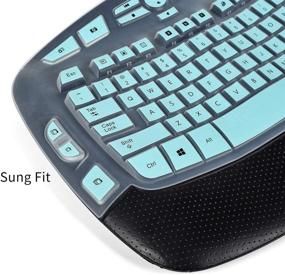 img 2 attached to 🔍 Ultra Thin Keyboard Skin for Logitech MK550 Wireless Wave K350 Keyboard, Mint - Compatible with MK570, K350 Keyboard Accessories and Protector Cover