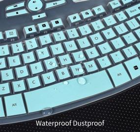 img 1 attached to 🔍 Ultra Thin Keyboard Skin for Logitech MK550 Wireless Wave K350 Keyboard, Mint - Compatible with MK570, K350 Keyboard Accessories and Protector Cover