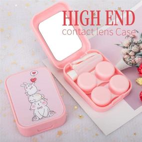 img 3 attached to 👀 Optical Care Set: Two Pack of Contact Lens Cases & Care Kit for Vision Wellness - Fashionable Pink Colored Contact Lenses Set for Women