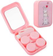 👀 optical care set: two pack of contact lens cases & care kit for vision wellness - fashionable pink colored contact lenses set for women logo
