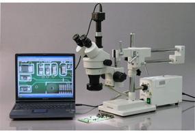 img 1 attached to 🔬 AmScope SM-4TP Trinocular Stereo Zoom Microscope - Professional Grade with Simultaneous Focus Control, WH10x Eyepieces, 7X-45X Magnification, 0.7X-4.5X Zoom Objective, Ambient Lighting, Double-Arm Boom Stand