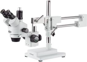 img 4 attached to 🔬 AmScope SM-4TP Trinocular Stereo Zoom Microscope - Professional Grade with Simultaneous Focus Control, WH10x Eyepieces, 7X-45X Magnification, 0.7X-4.5X Zoom Objective, Ambient Lighting, Double-Arm Boom Stand