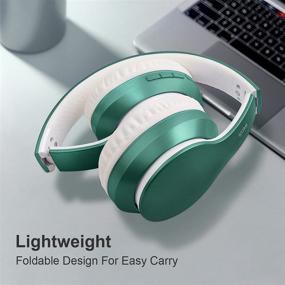img 1 attached to 🎧 IFECCO Bluetooth Headphones Over Ear - Jade Green Wireless Headset with Mic, Foldable & Lightweight