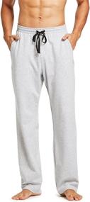 img 2 attached to 👖 BALEAF Men's Cotton Yoga Sweatpants Lounge Pants | Open Bottom Athletic Workout Running Loose Fit Sweat Pants with Pockets