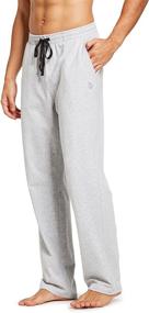 img 4 attached to 👖 BALEAF Men's Cotton Yoga Sweatpants Lounge Pants | Open Bottom Athletic Workout Running Loose Fit Sweat Pants with Pockets