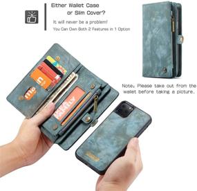 img 1 attached to 📱 Zttopo iPhone 11 Pro Max Wallet Case Review: 2-in-1 Leather Zipper Detachable Magnetic Card Slots Money Pocket Clutch Cover with Screen Protector