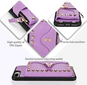 img 1 attached to 💜 ZVE Light Purple iPhone 7 Plus Wallet Case with Credit Card Holder & Crossbody Design