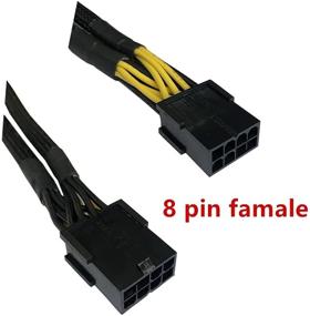 img 2 attached to 💻 Адаптер разъема питания для разветвления кабеля расширения PCI Express для PCIE Y - 8 Pin в 2 X 8 (6+2) Pin, 9 дюймов, 6 штук (Черный) + Бонус