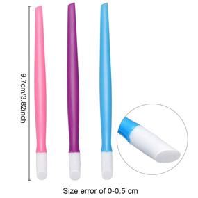 img 3 attached to 💅 Multicolored Nail Art Tool with Rubber Tipped Nail Cleaner and Plastic Handle - Perfect Gift for Men and Women on Christmas and Valentine's Day