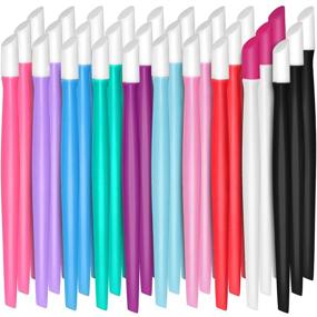 img 4 attached to 💅 Multicolored Nail Art Tool with Rubber Tipped Nail Cleaner and Plastic Handle - Perfect Gift for Men and Women on Christmas and Valentine's Day