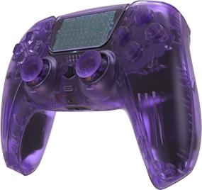 img 2 attached to 🎮 Enhance Your PS5 Controller with eXtremeRate Clear Atomic Purple Full Set Housing Shell and Custom Decorative Trim Plates