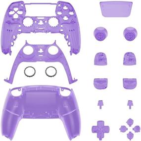 img 3 attached to 🎮 Enhance Your PS5 Controller with eXtremeRate Clear Atomic Purple Full Set Housing Shell and Custom Decorative Trim Plates