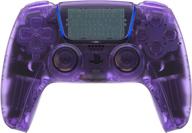🎮 enhance your ps5 controller with extremerate clear atomic purple full set housing shell and custom decorative trim plates логотип