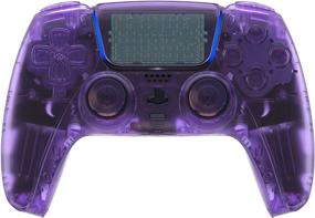 img 4 attached to 🎮 Enhance Your PS5 Controller with eXtremeRate Clear Atomic Purple Full Set Housing Shell and Custom Decorative Trim Plates