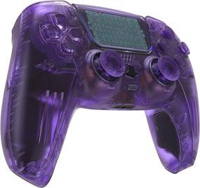 img 1 attached to 🎮 Enhance Your PS5 Controller with eXtremeRate Clear Atomic Purple Full Set Housing Shell and Custom Decorative Trim Plates