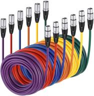 neewer 6-pack xlr male to xlr female colored snake cables - 24.9ft/7.6m audio mic cable cords (purple/red/blue/orange/yellow/green) logo