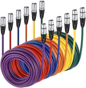 img 4 attached to Neewer 6-Pack XLR Male to XLR Female Colored Snake Cables - 24.9ft/7.6m Audio Mic Cable Cords (Purple/Red/Blue/Orange/Yellow/Green)