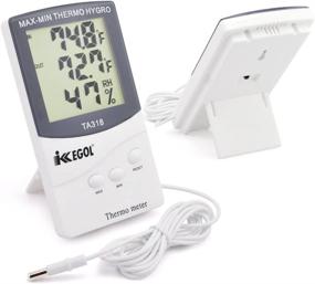 img 2 attached to 🌡️ iKKEGOL Dual Sensor LCD Display Digital Thermometer Hygrometer for Indoor and Outdoor With Memory of Max Min Readings