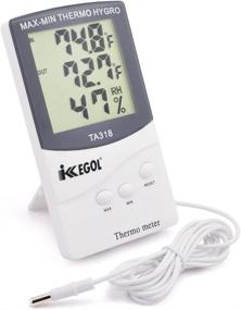 img 4 attached to 🌡️ iKKEGOL Dual Sensor LCD Display Digital Thermometer Hygrometer for Indoor and Outdoor With Memory of Max Min Readings