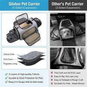 img 3 attached to Siivton 4 Sides Expandable Pet Carrier: Airline Approved Soft-Sided 🐾 Bag for Cats, Dogs, and Small Animals with Fleece Pad Included