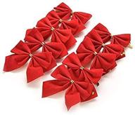 rocky mountain goods small red bows - versatile 5” x 4” velvet bows for christmas tree, crafts, ornaments & garland - set of 24 indoor/outdoor mini bows with easy attach zip ties logo