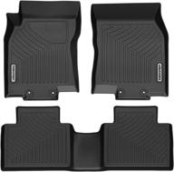 oedro floor mats compatible for 2014-2020 nissan rogue: black tpe all-weather guard - full set liners for 1st and 2nd row (front & rear) - no rogue select/sport models logo