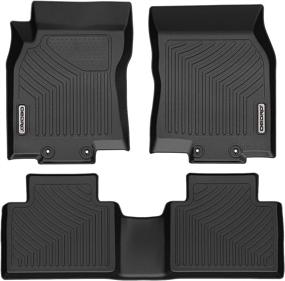 img 4 attached to OEDRO Floor Mats Compatible for 2014-2020 Nissan Rogue: Black TPE All-Weather Guard - Full Set Liners for 1st and 2nd Row (Front & Rear) - No Rogue Select/Sport Models