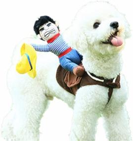 img 3 attached to 🐶 Ride in Style with WORDERFUL Pet Costume Cowboy Rider Dog Suit (L)