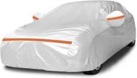 🚗 waterproof car cover for all weather protection, with zipper - snowproof, hail protection and anti-uv full exterior cover - accessory fits universal sedans, length up to 186"-193" - silver logo