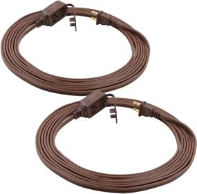 img 4 attached to 🔌 Clear Power 12 ft 3 Outlet Indoor Extension Cord (2-Pack) - Secure Polarized Plug, Brown - CP10037X2